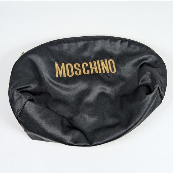 Authentic 90s Vintage Moschino Redwall 40970 Black and Gold Zip Pouch Bag *READ - Picture 1 of 15